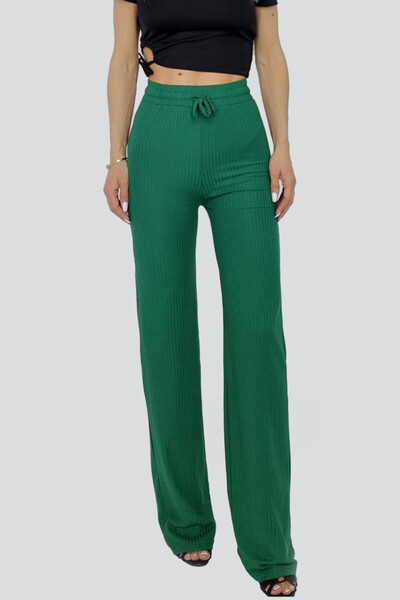 FashionForYou Amina wide-leg pants, with drawstring at the waist, Green