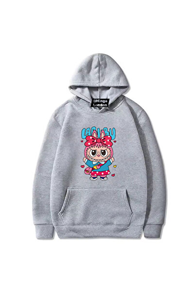 Minga London Hanorac gri cu imprimeu labubu candy -ghostella