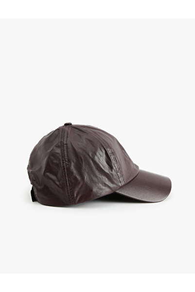 Koton Faux Leather Basic Cap Hat