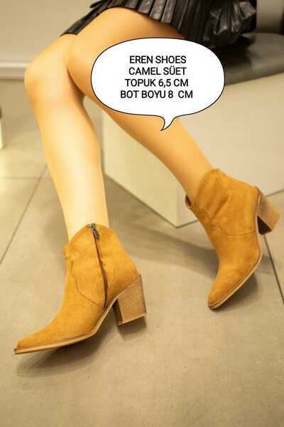 EREN SHOES BAG (Mossoro) Fermuarlı Kadın Western Kovboy Bilek Bot