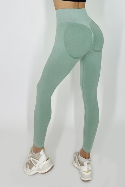 FashionForYou Enoria fitness tights, with waist shaping band and push up effect, Green