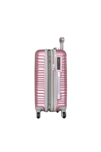 OEM Valiza, Perfect line, ABS, 55/23/37 cm, Extender, Roti detasabile, Roz