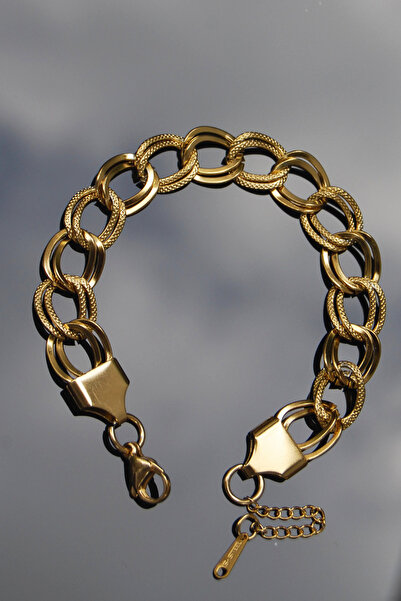 Rua Jewelry سوار الفولاذ الإيطالي على شكل درب التبانة 11 ملم لون ذهبي |   مقا...