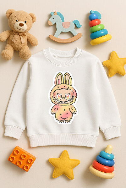 SVART WEAR Labubu Print Printed Children's Adult Sweatshirt 100% Cotton Funny...