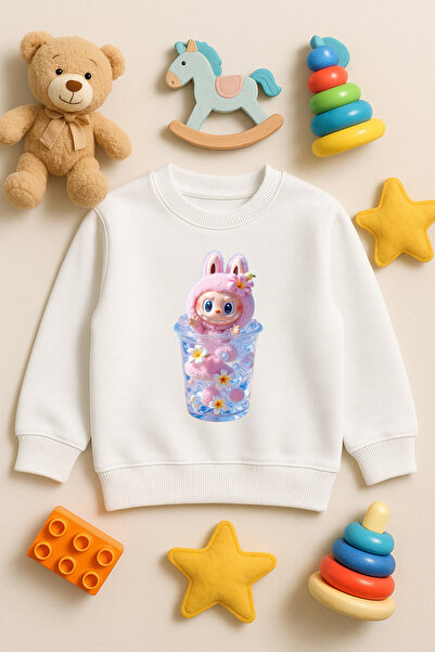 SVART WEAR Labubu Print cu imprimeu Hanorac pentru copii și adulți tricou 100% bumbac Amuzant, elegant, drăguț