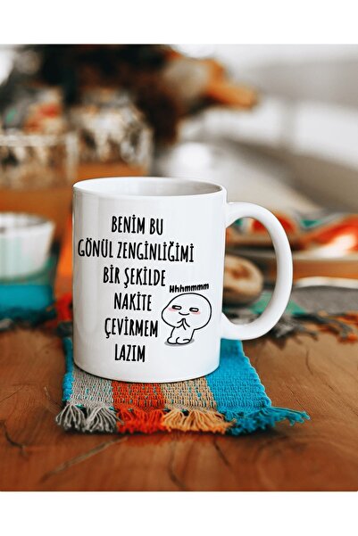 FenerciHediyelik كوب مطبوع عليه "أنا بحاجة إلى الثروة من هذا القلب