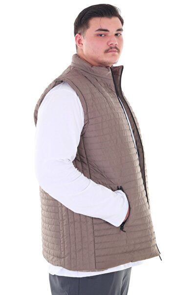 marufshop Εποχιακό καπιτονέ γιλέκο με όρθιο γιακά, κατάλληλο για άνδρες μεγάλου μεγέθους 120-158 κιλά