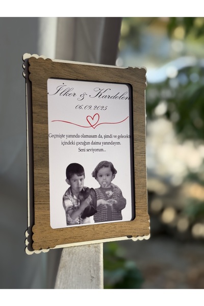 Çelik Ahşap Mini Tablo - En Güzel Hediye