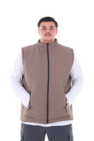 marufshop Εποχιακό καπιτονέ γιλέκο με όρθιο γιακά, κατάλληλο για άνδρες μεγάλου μεγέθους 120-158 κιλά