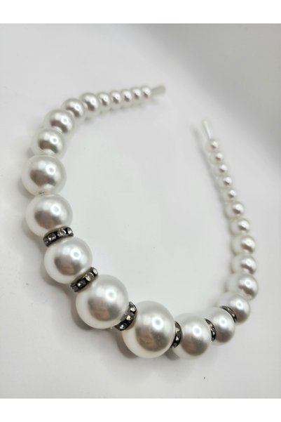 ARBABAG&ACCESSORY White Pearl Bead Women's Crown