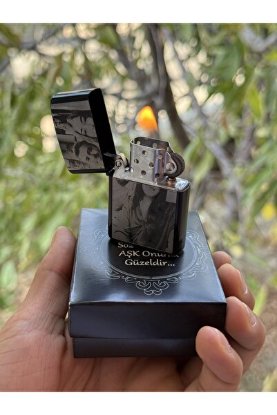 Çelik Resimli Benzinli Çakmak - En Güzel Hediye