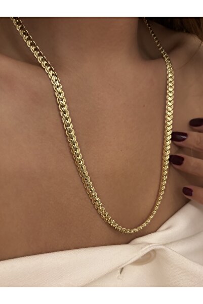 Butik XUping 14K Sarmal Örgü Desen Kalın Zincir