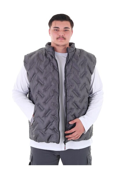 marufshop Men's Large Size Stand Collar Slim Fit Vest Suitable for 105 Kilos-142 Kilos