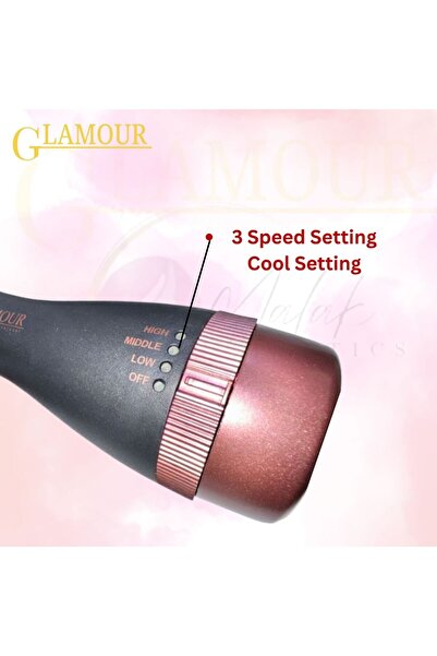 Glamour Professional Hot Air Brush 2 in 1 Hair Curler & Hair Straightener (1500W)