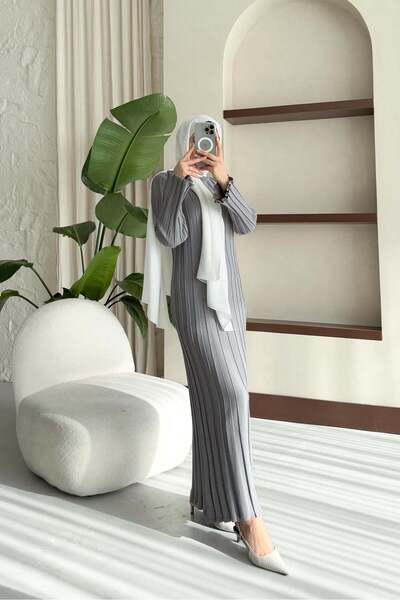 Rimel Moda Fortune Pilise Dress Gray