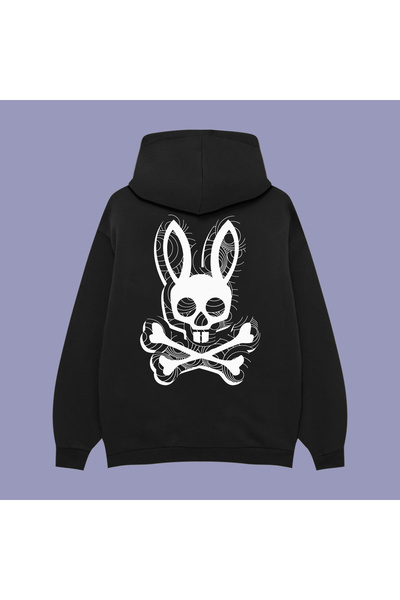 PURE POWER Psychobunny UNISEX oversized ΜΑΥΡΟ ΒΑΜΒΑΚΙ K με κουκούλα ΦΟΥΤΕΡ ΜΕ...
