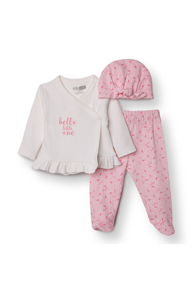 ebebek Hello Baby HelloBaby Kız Bebek Yenidoğan Zıbın-Şapka-Patikli Alt İnter...