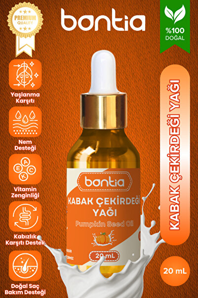 Bontia Kabak Çekirdeği Yağı 20 ml – %100 Saf Soğuk Sıkım - Cilt ve Saç Bakımı...
