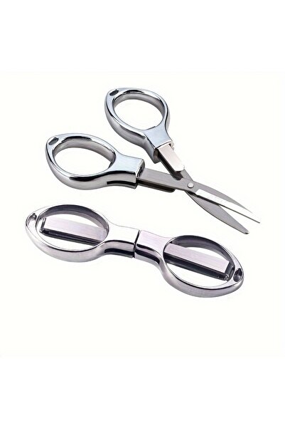 Choice1 Silver metal 1Pcs Versatile Stainless Steel Folding Scissors - Retrac...