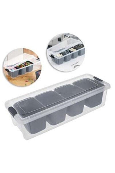 SHOPIENS Plastic Organizer Box with 4 Compartments 37.5 x 14.5 x 9.5 cm