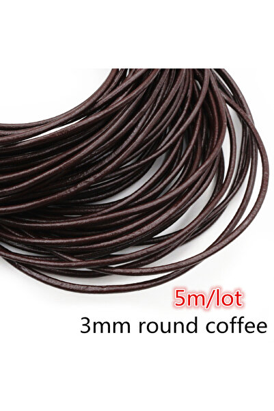 Choice سوار دائري 3 مم، 5 أمتار، 2-5 أمتار/مجموعة، 1-8 مم، جلد بقري أصلي، حبل...