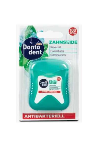 DM waxed dental floss mint, 100m, with fluoride,