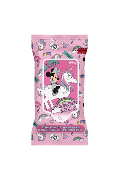 SHOPIENS Мокри кърпички Disney, Мини Еднорог, Комплект от 15 броя, Обогатени ...