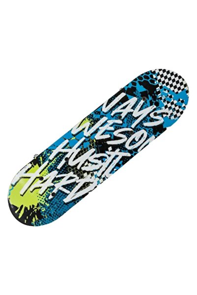 MYONNA IT & E- COMMERCE Skateboard Blue & White 43x12.5 cm Non-slip Deck Aluminum Frame ABEC-5