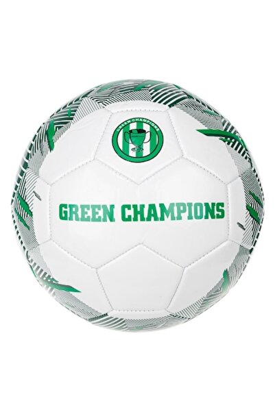 SHOPIENS Футболна топка Green Champions, размер 5, бяла, зелени шарки, MYONNA...