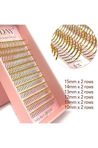 Choice24 10-15 رموش ذهبية مختلطة 0.15 مم من DIYDAY، رموش ملونة لامعة مختلطة، ...
