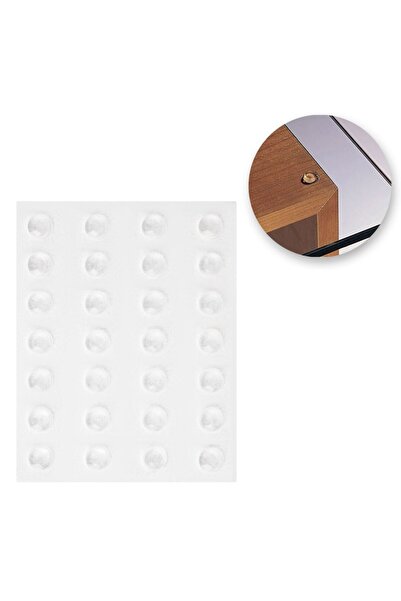 SHOPIENS Silicone Self-Adhesive Caps, Set of 28 Pieces, Transparent, 8mm, MYONNA IT & E-COMMERCE ®