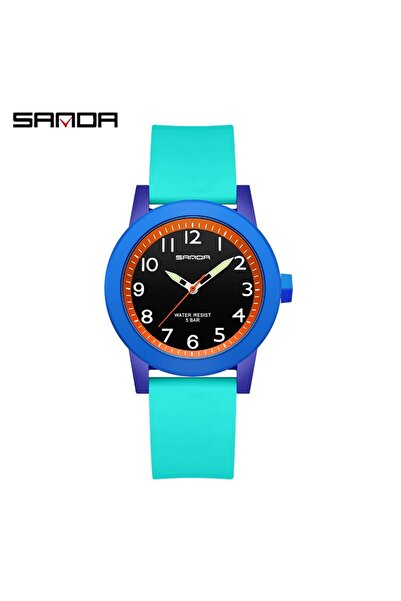 Choice Sky blue SANDA Women Watches Fashion Silicone Analog Quartz Wrist Watch Baseball Sports Waterproof B