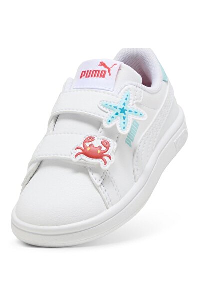 Puma Smash 3.0 Crab and Starfish Badges Shoes - White/Safe Red