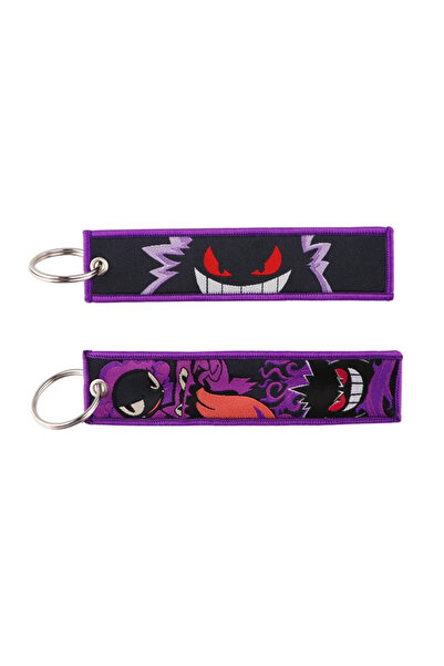 Miniso KT-BKM-1 Anime Cool Key Tag Cartoon Embroidered Jet Keychain for Motorcycles Cars Bag Backpack Chave