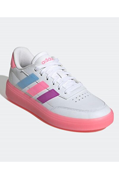 adidas Courtblock Shoes Junior - White/Pink