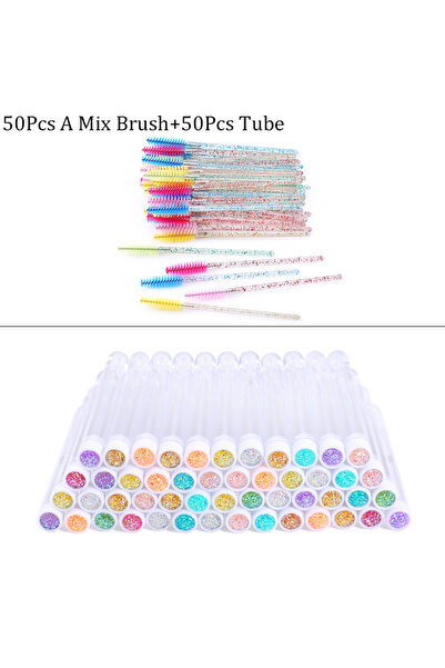 Choice3 G 50pctube 50pcbrush 100PCS Disposable Eyelash Brushes Reusable Eyela...