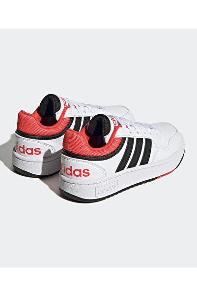 adidas Hoops 3.0 Lace Up Shoes - Cloud White/Core Black/Bright Red