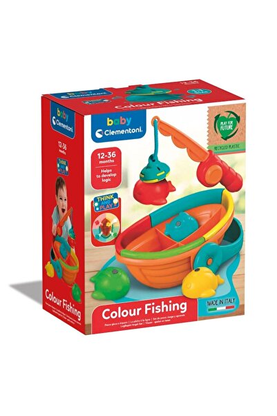 CLEMENTONI Set de pescuit pentru bebeluși, multicolor, plastic reciclat, 4 pești, 12-36 luni