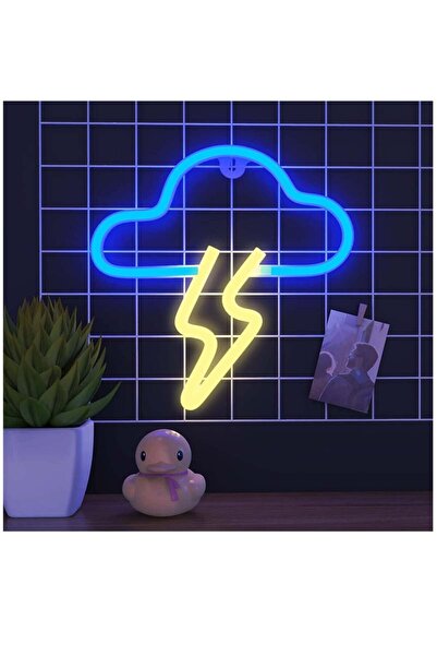 Bukela Neon LED Cloud Lightning Shape Wall Light - USB/Battery