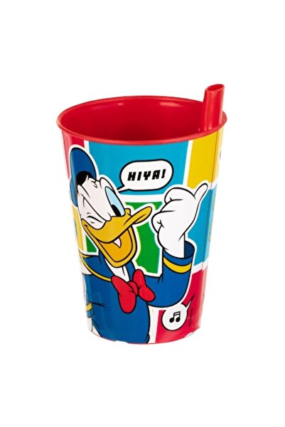 MYONNA IT & E- COMMERCE Disney Plastic Cup, Multicolor, 260 ml, Mickey and Friends, Built-in Straw
