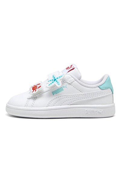 Puma Smash 3.0 Crab and Starfish Badges Shoes - White/Safe Red
