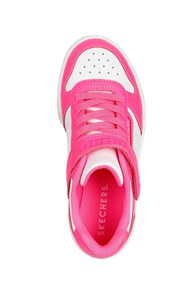 SKECHERS Quick Street Style Stride Velcro Closure Sneakers - Neon Pink/White