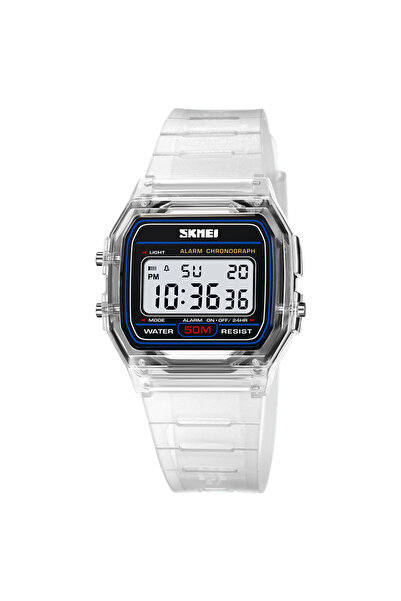 Skmei white white Casual Chrono Digital Women Sport Watches Fashion TPU Strap Waterproof Wristwatch