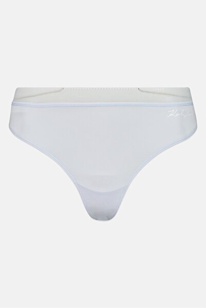 Karl Lagerfeld Women Pull On Brand Logo Thong, Artic Ice