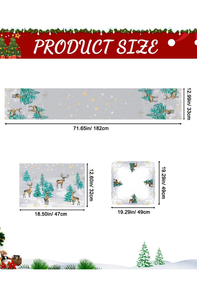 OEM Decorative tablecloth, with 4 placemats and 4 napkins