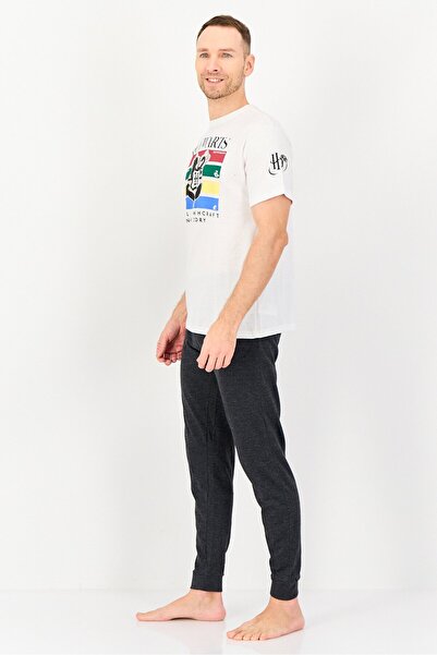 Harry Potter Men 2 Pcs Graphic Print Short Sleeve And Pajama Pants Set, Multicolor