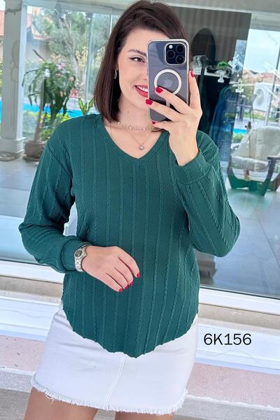 İnce Topuk V-Neck Veronica Knitwear Blouse 6K156