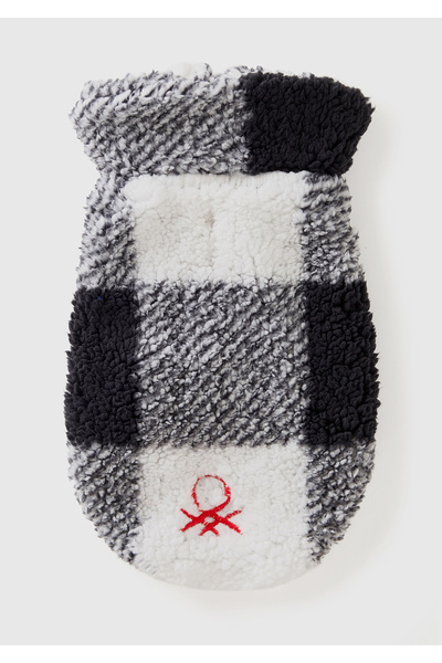 United Colors of Benetton Unisex Red Plaid Teddy Dog Coat