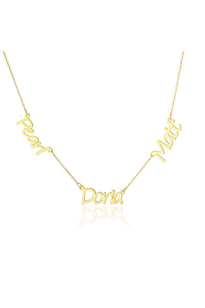 Soleildor Üç İsimli Gümüş Kolye