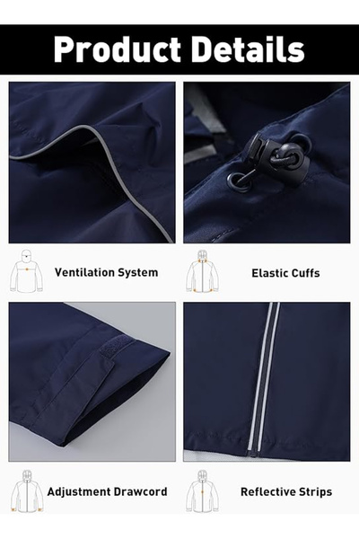 OEM Men's waterproof sports jacket, blue color XL